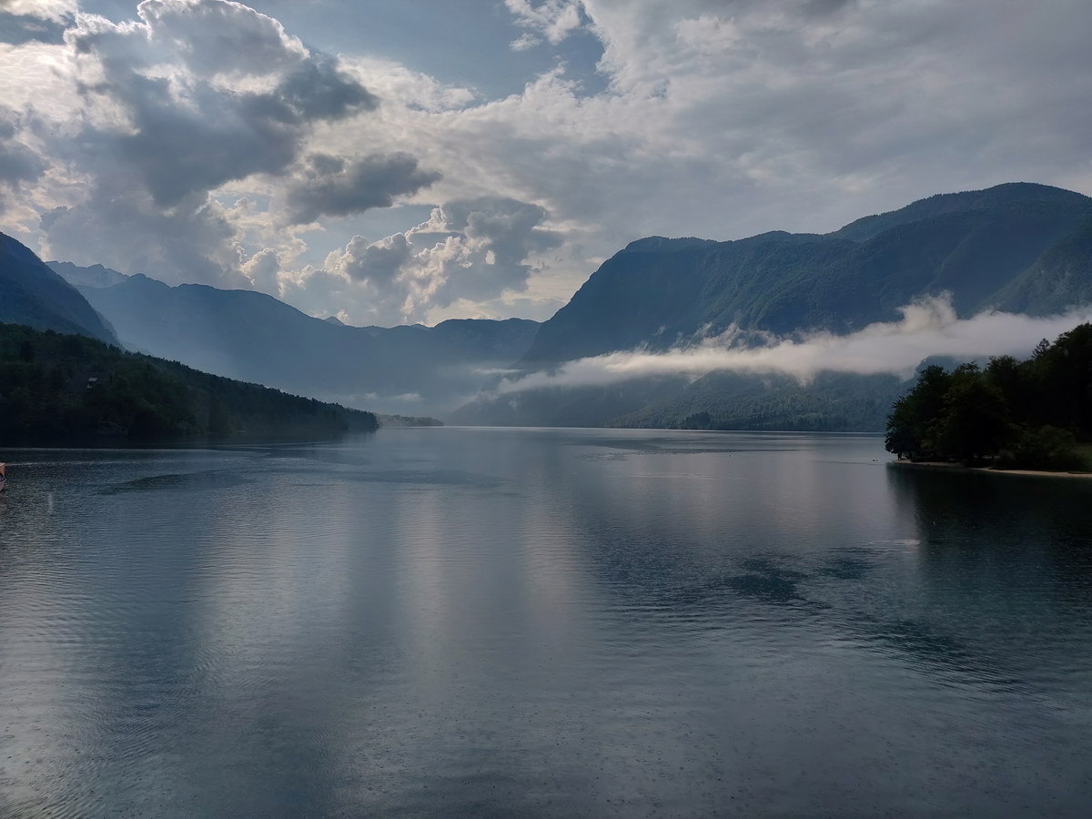 The beautiful view of Bohinj Lake in summer. Triglav National Park, Slovenia.