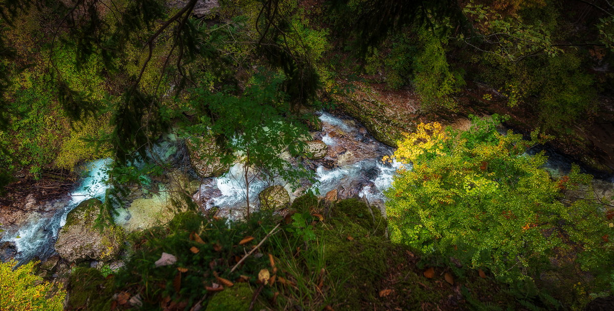 Vintgar Gorge in autumn in Slovenia